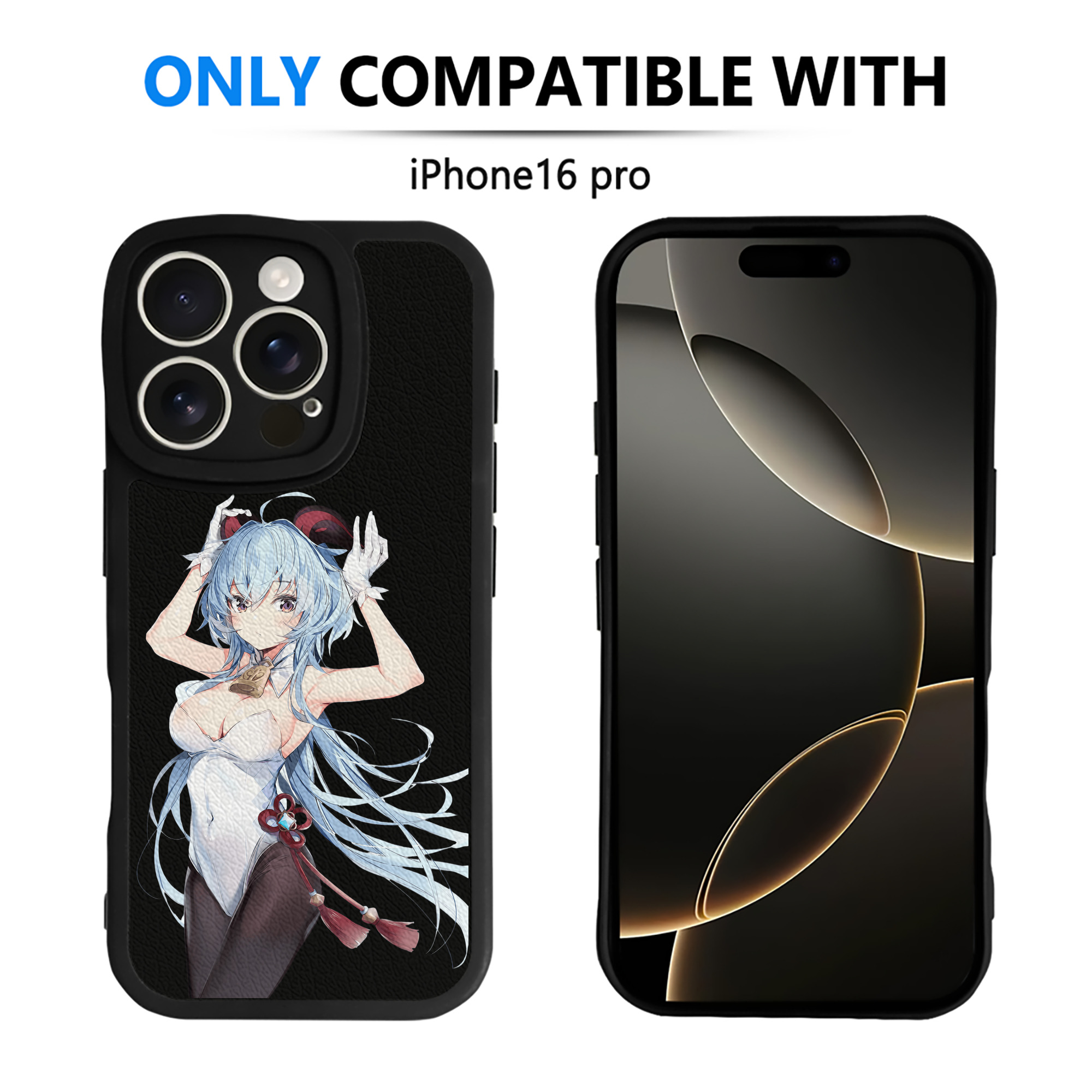 げんし神 甘雨 かんう genshin Ganyu 【iPhone 16シリーズ対応】シリコンスマホケース（レザー調） 材質：シリコン